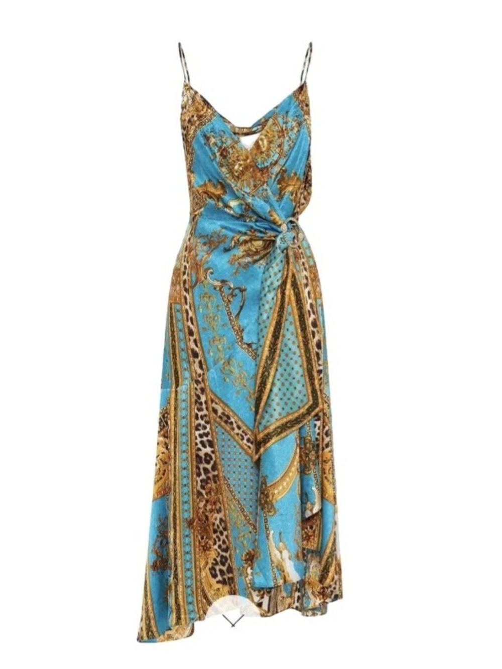 Authentic Camilla Dripping In Decadence Wrap Dress With Ruffle Hem. 100% silk